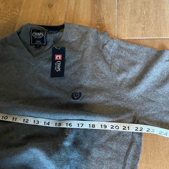 NWT Chaps V neck cotton cashmere long sleeve men’s sweater large - Picture 7 of 8